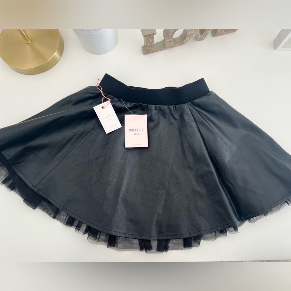 Girls Faux Leather Skirt